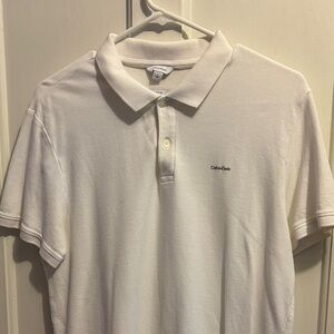 Calvin Klein Men's White Polo Shirt | Slim Fit | L